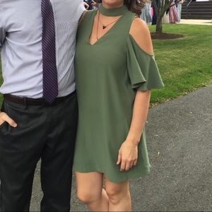 Green Lord & Taylor off shoulder dress